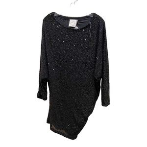 Style Rack Black Sequin Off Shoulder Minidress Size Medium